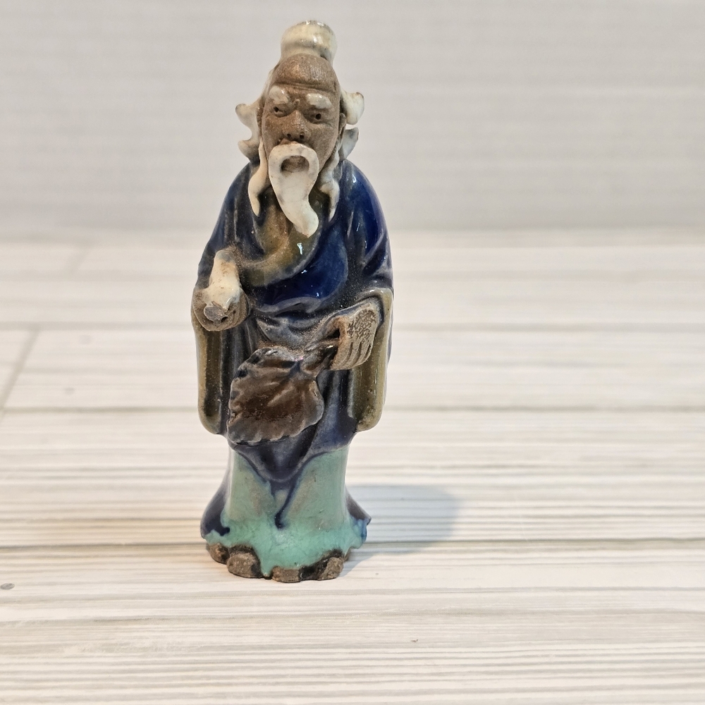 Vintage Standing Chinese Mud Man Figurine